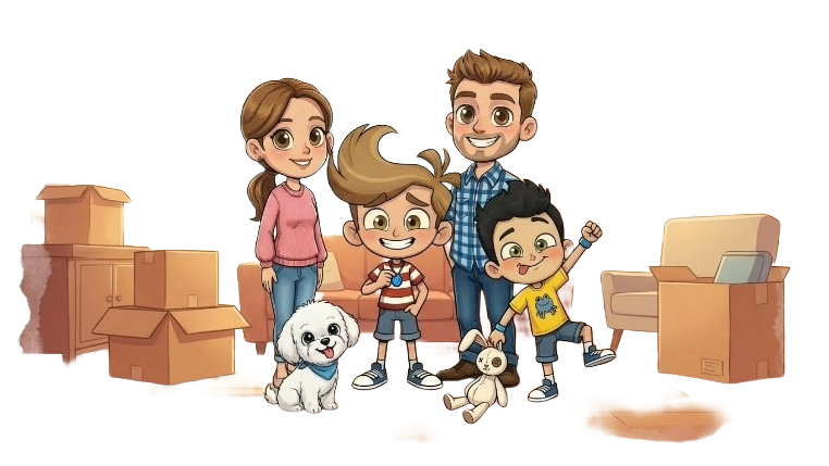 La familia llega a Valle Azul